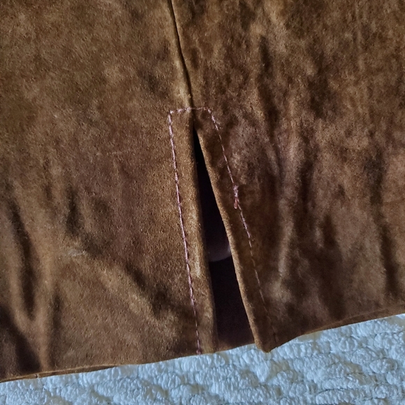 Vintage Deadstock Brown Leather Mini Skirt - Picture 6 of 16